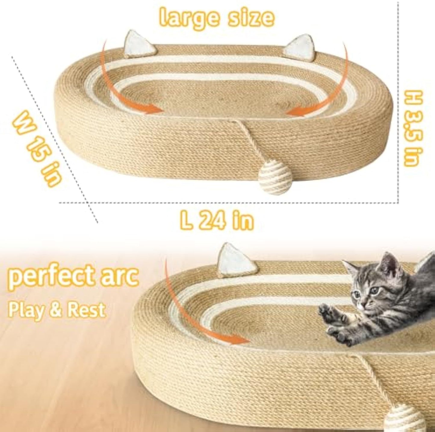 3-in-1 Sisal Cat Scratcher Bed
