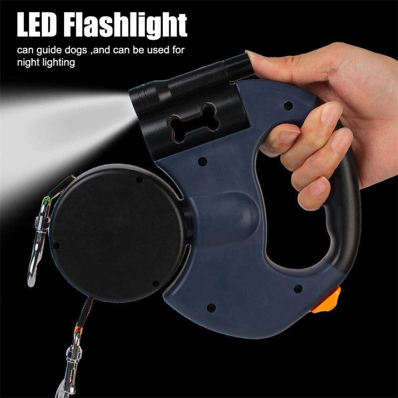 Retractable Reflective Dual Dog Leash