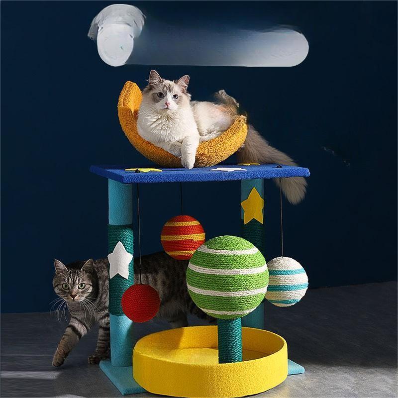 Cartoon-Style Cat Tower