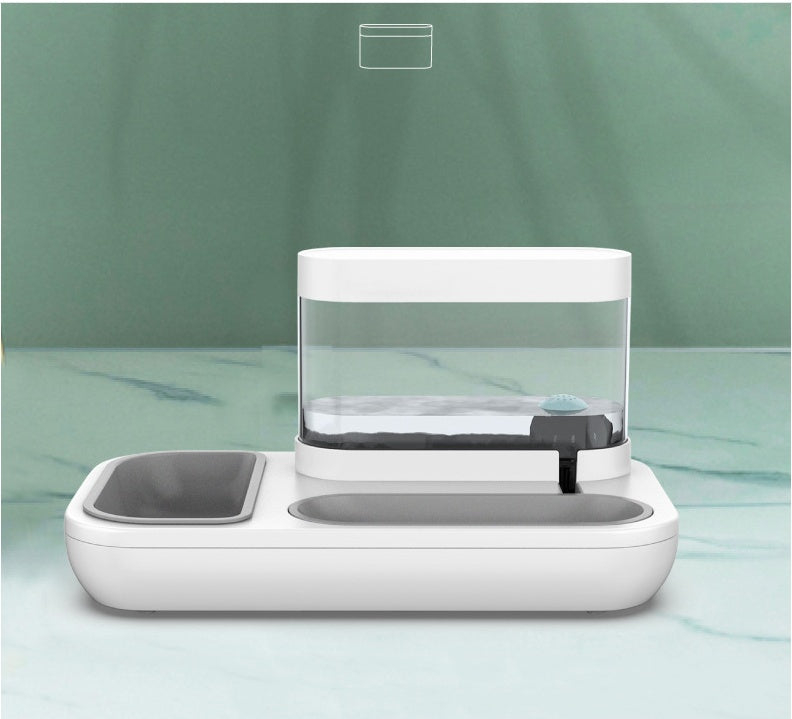 Pet Cat & Dog Bowl with Automatic Drinking Fountain