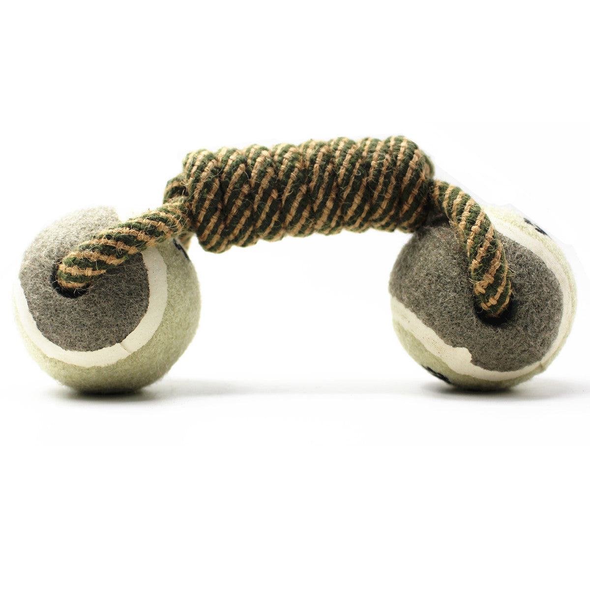 Rope Dumbbell Dog Toy with Tennis Balls