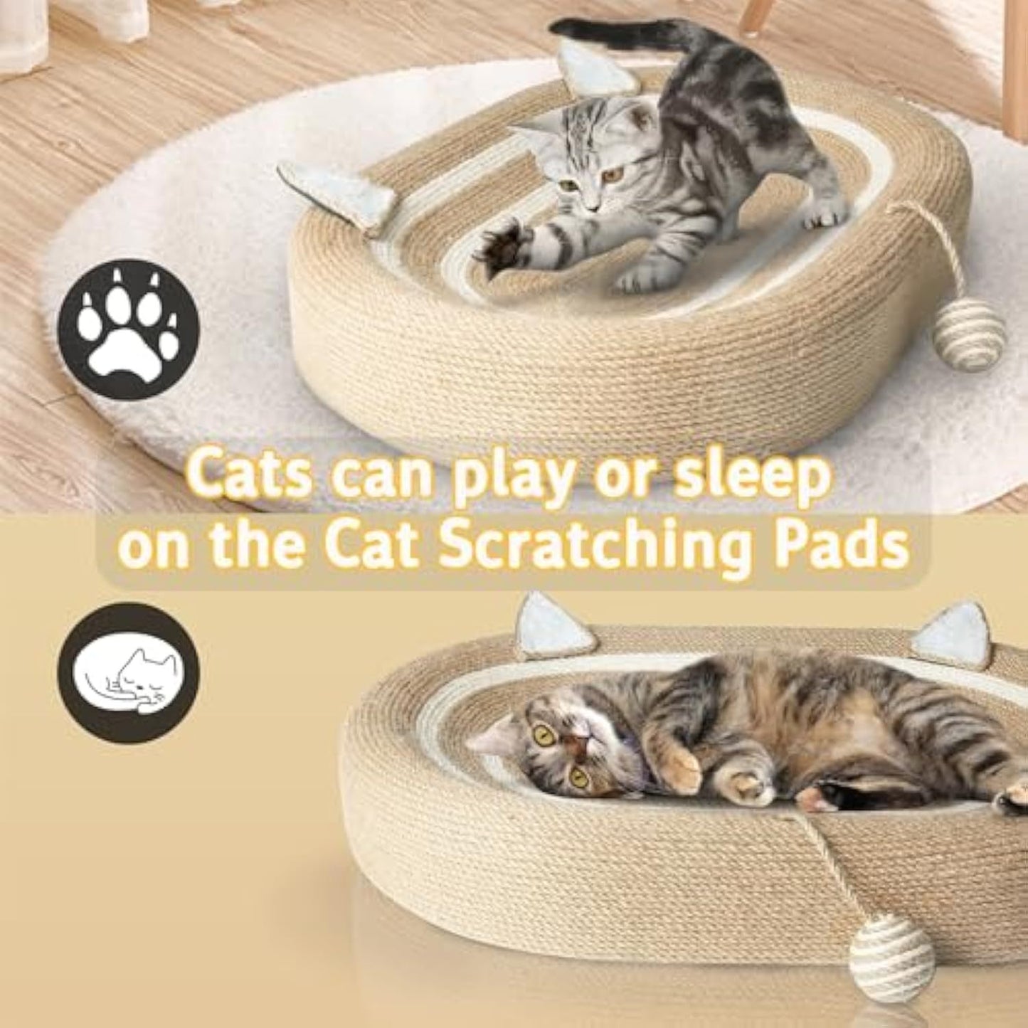 3-in-1 Sisal Cat Scratcher Bed