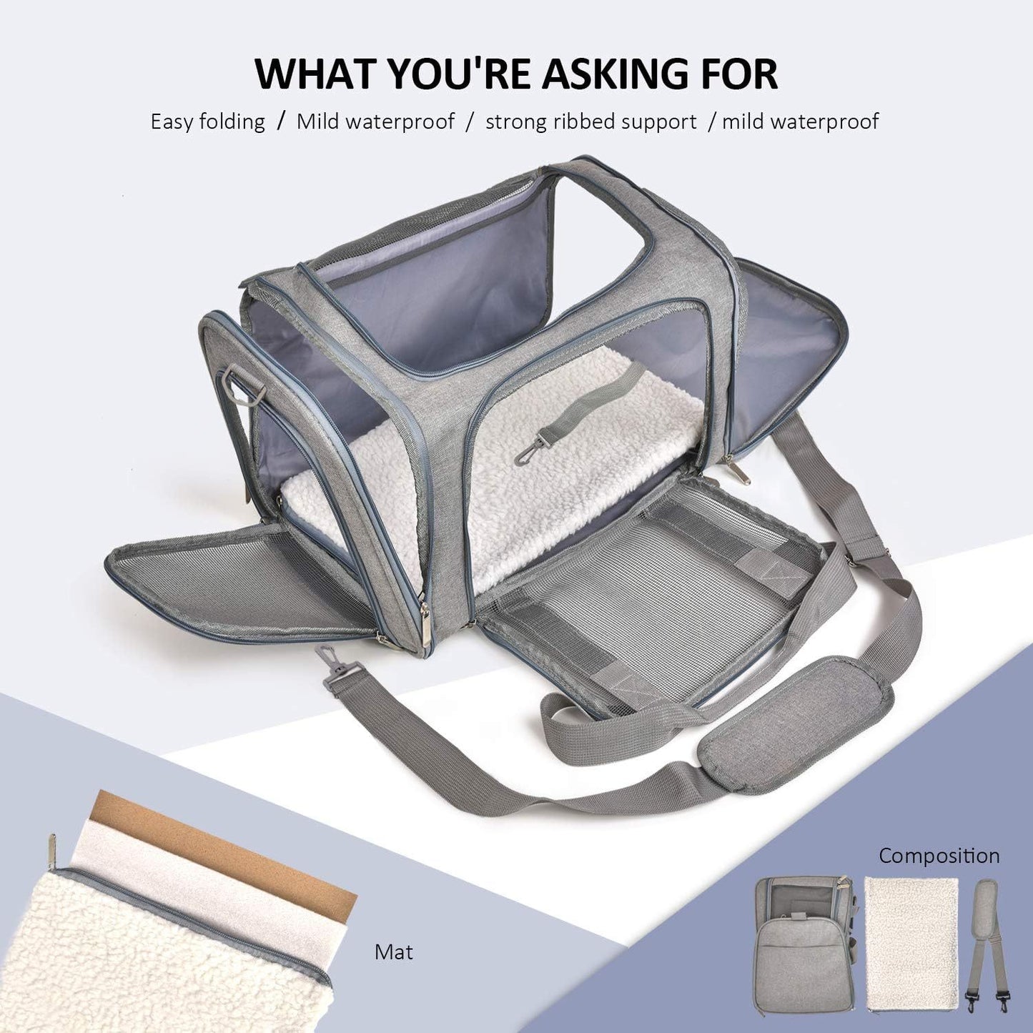 Soft-Sided Collapsible Dog & Cat Carrier