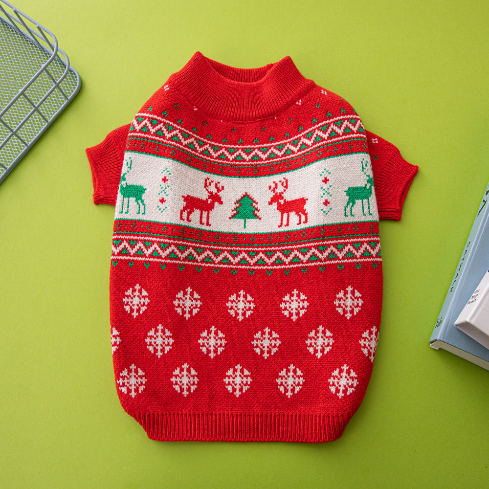 Knitted Wool Christmas Dog Sweater