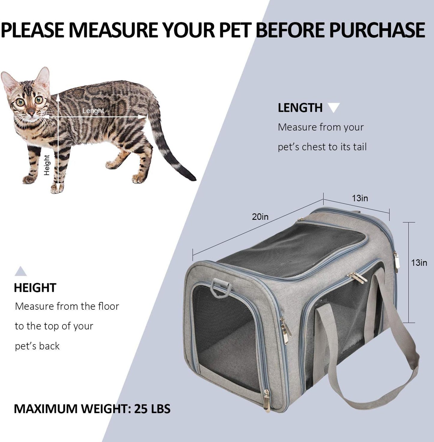 Soft-Sided Collapsible Dog & Cat Carrier