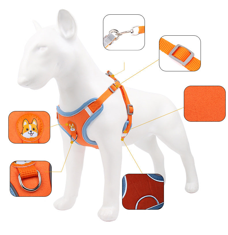 Reflective Soft Mesh Chest Strap Harness