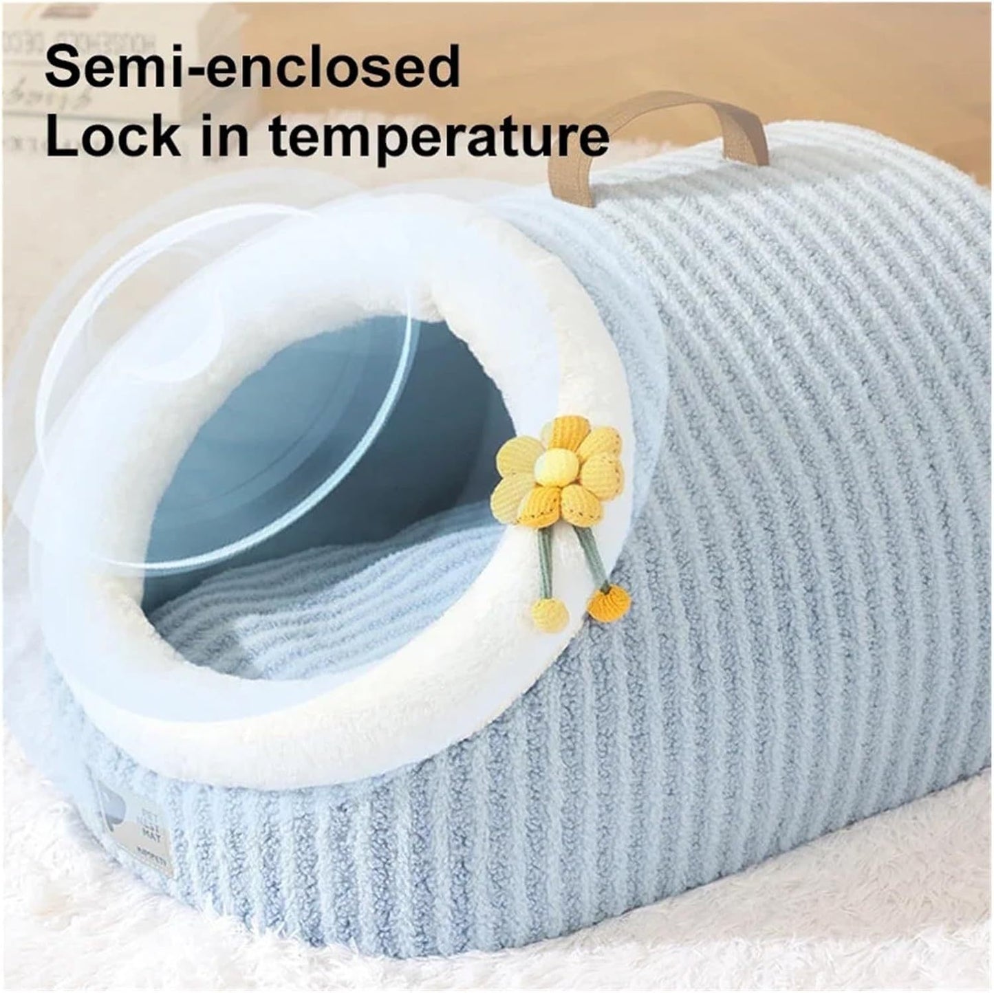 Indoor Cat Bed Cave with Removable Washable Cushion