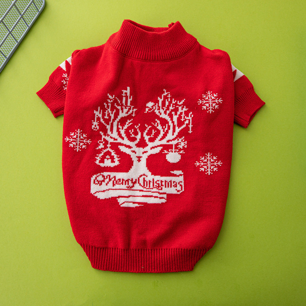 Knitted Wool Christmas Dog Sweater