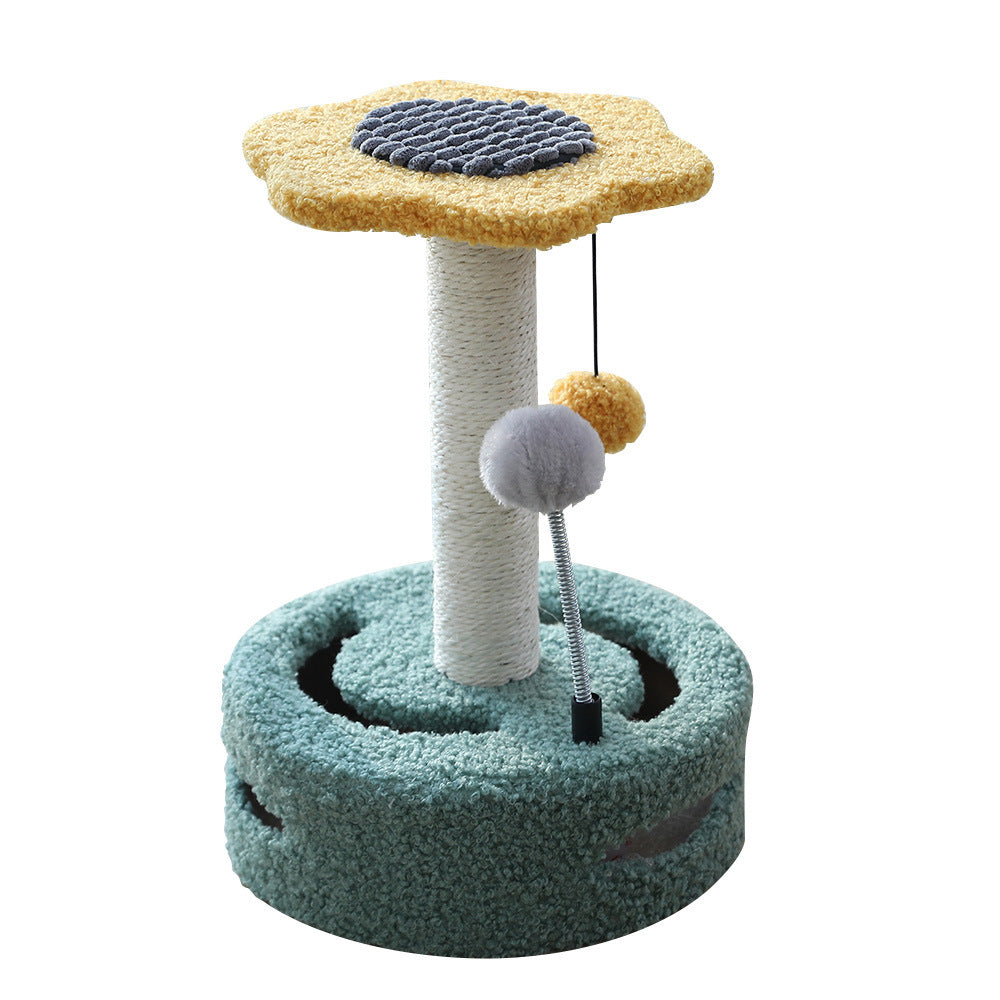 Multifunctional Cat Tree with Scratching Post and Teasing Toy