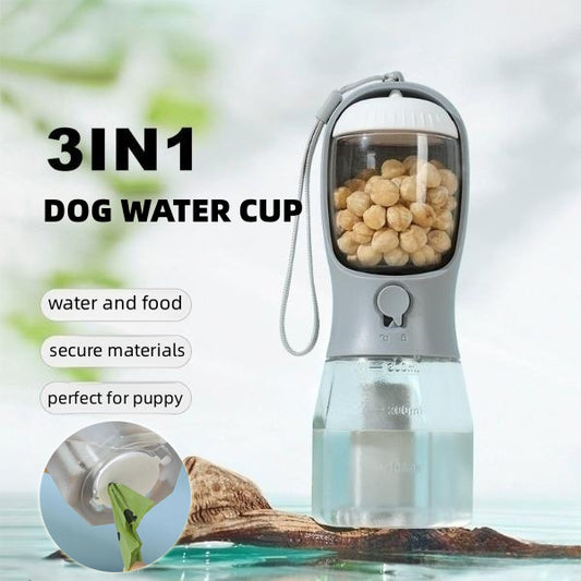 Multi-Functional Dog Water Cup, Food Container & Waste Bag