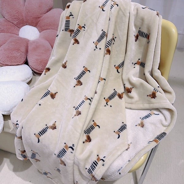Sausage Dog Blanket Thickened Flannel