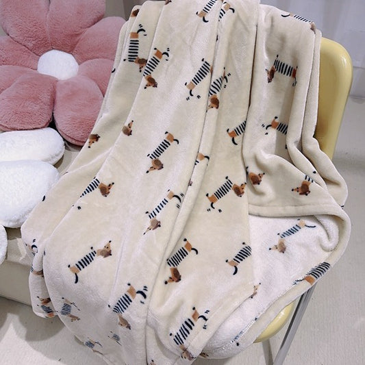 Sausage Dog Blanket Thickened Flannel