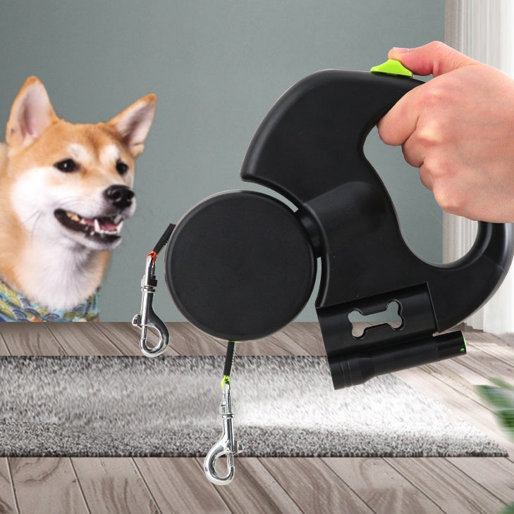 Retractable Reflective Dual Dog Leash