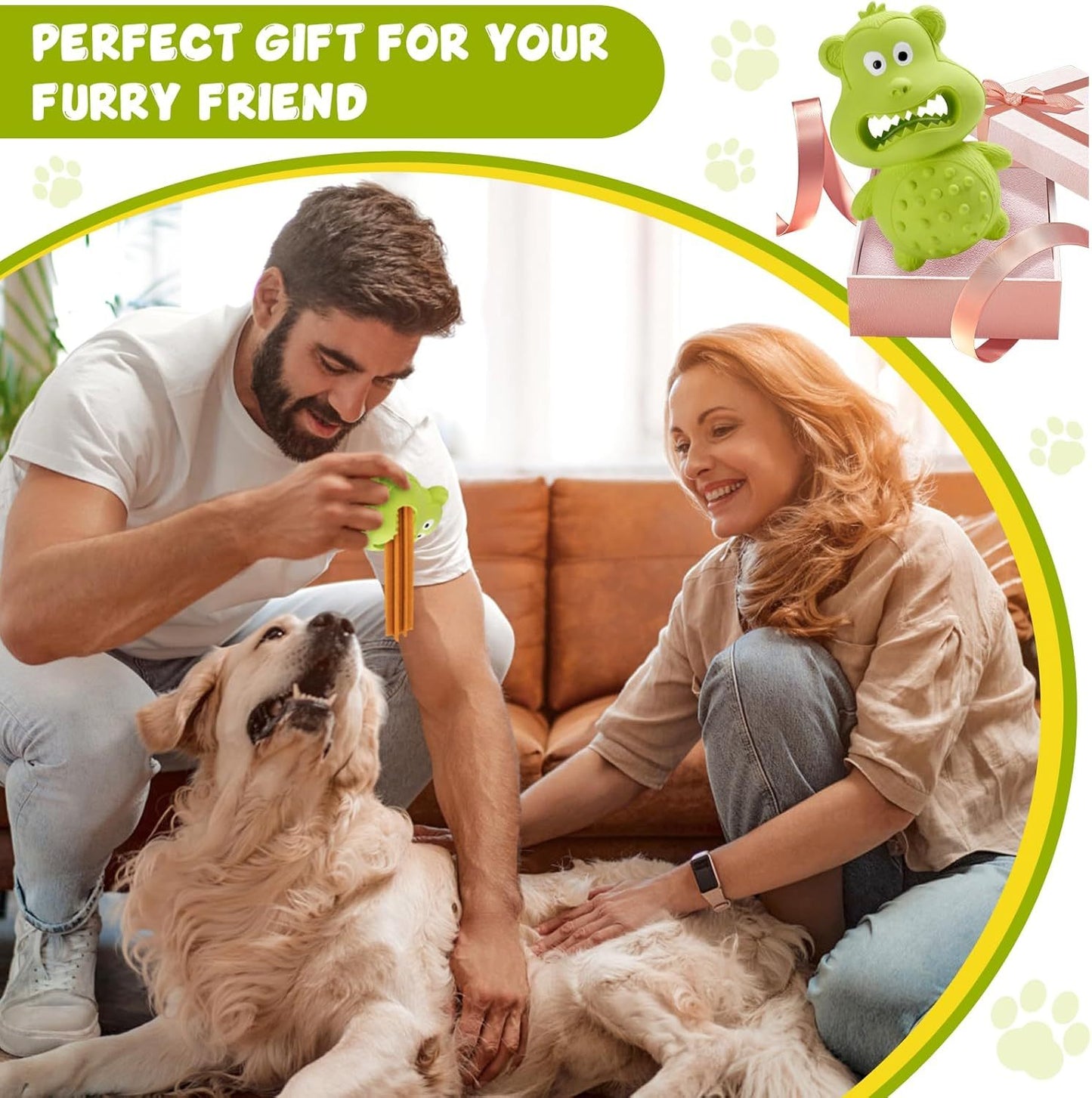 Chew Toy – Durable Natural Rubber Interactive Squeaky Toy