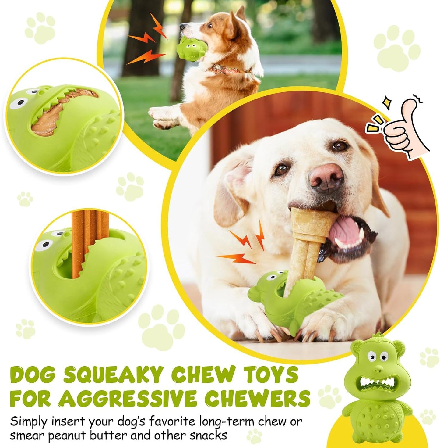 Chew Toy – Durable Natural Rubber Interactive Squeaky Toy