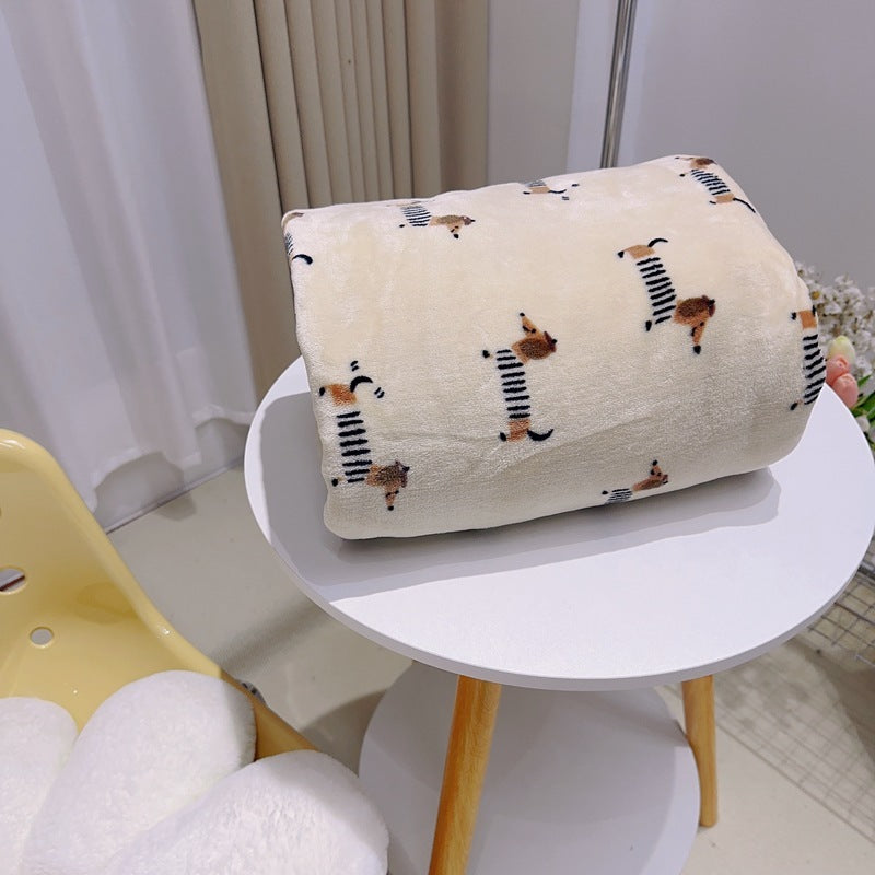 Sausage Dog Blanket Thickened Flannel