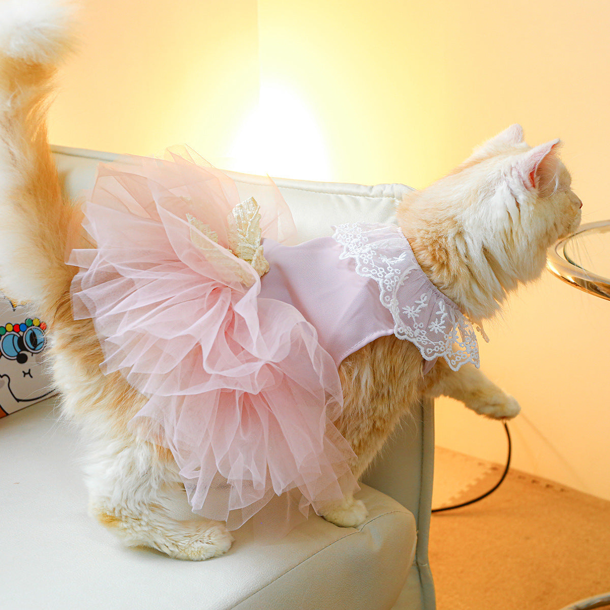 Pink Lace Tulle Tutu Skirt