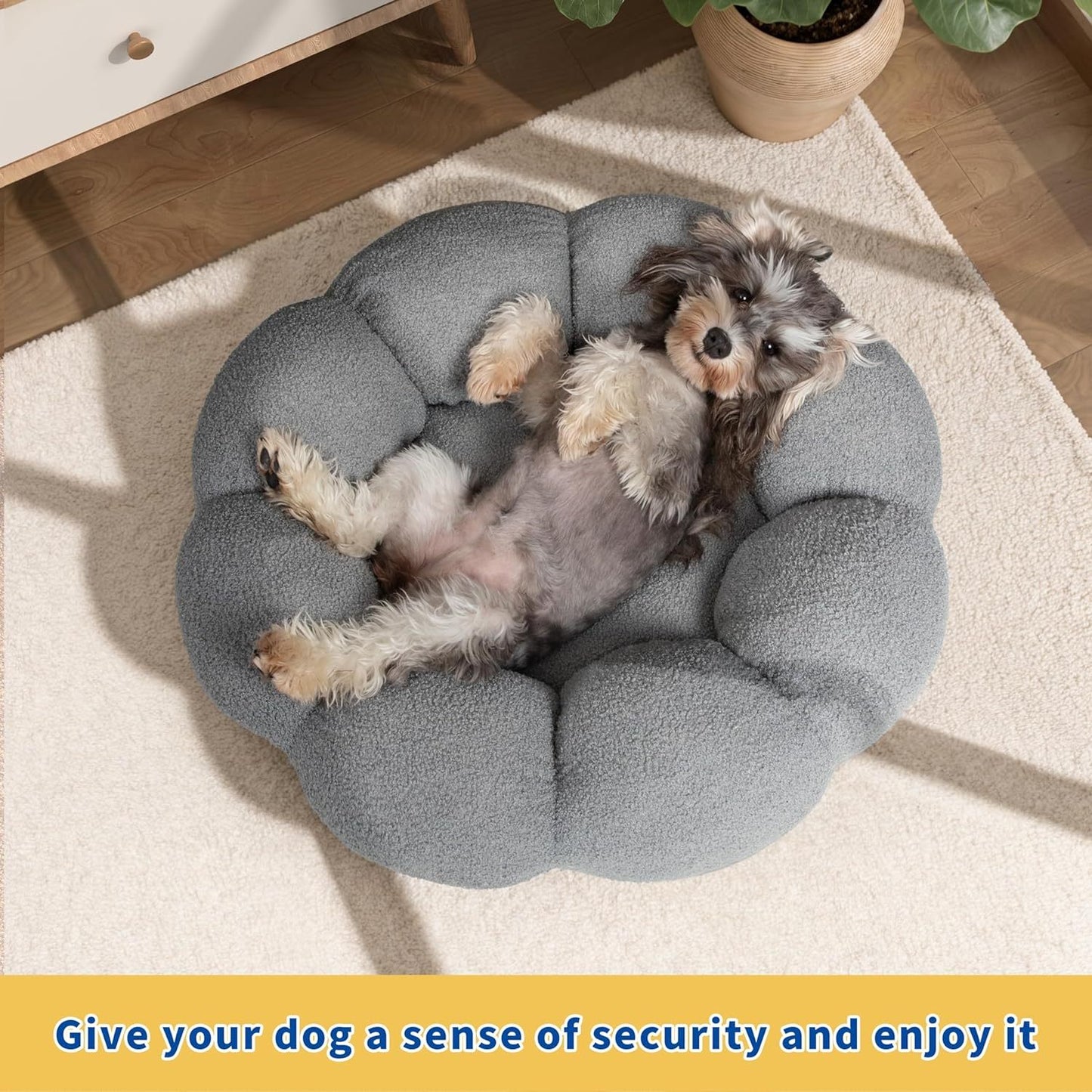 Fluffy Flower-Shaped Calming Bed Small Dogs