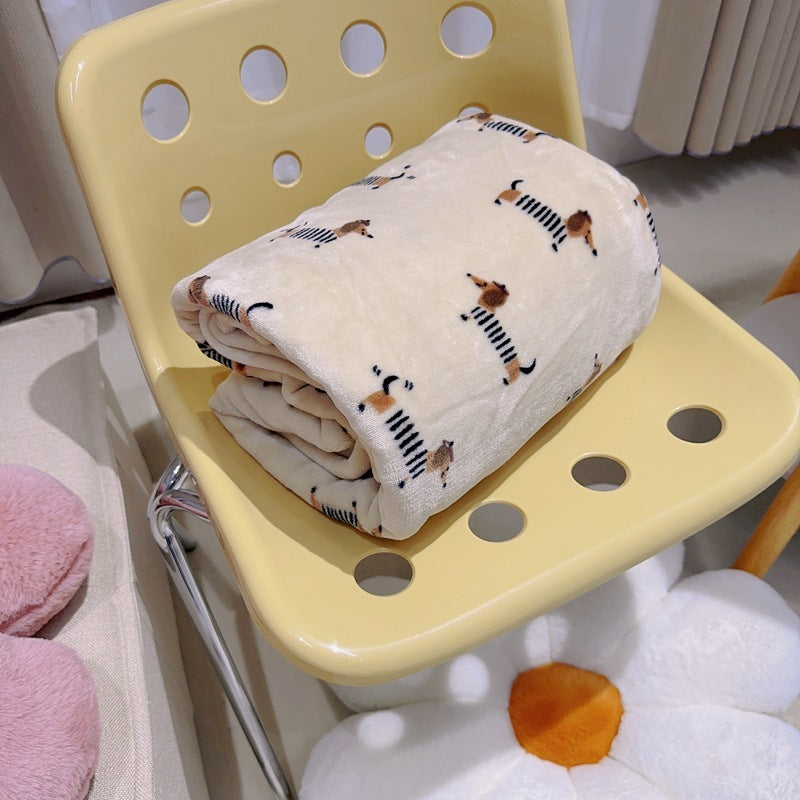 Sausage Dog Blanket Thickened Flannel