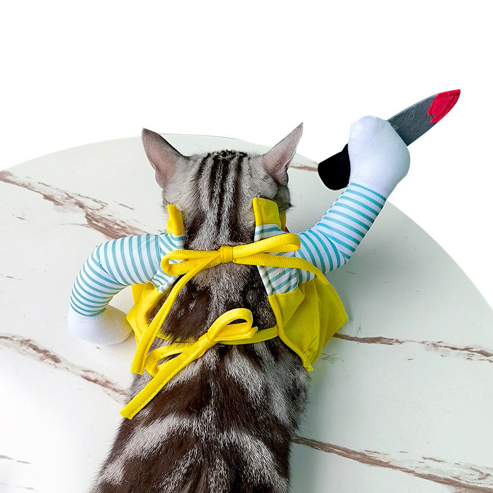 Cat Pet Costume Clothing Creative Yellow Knife Assassin