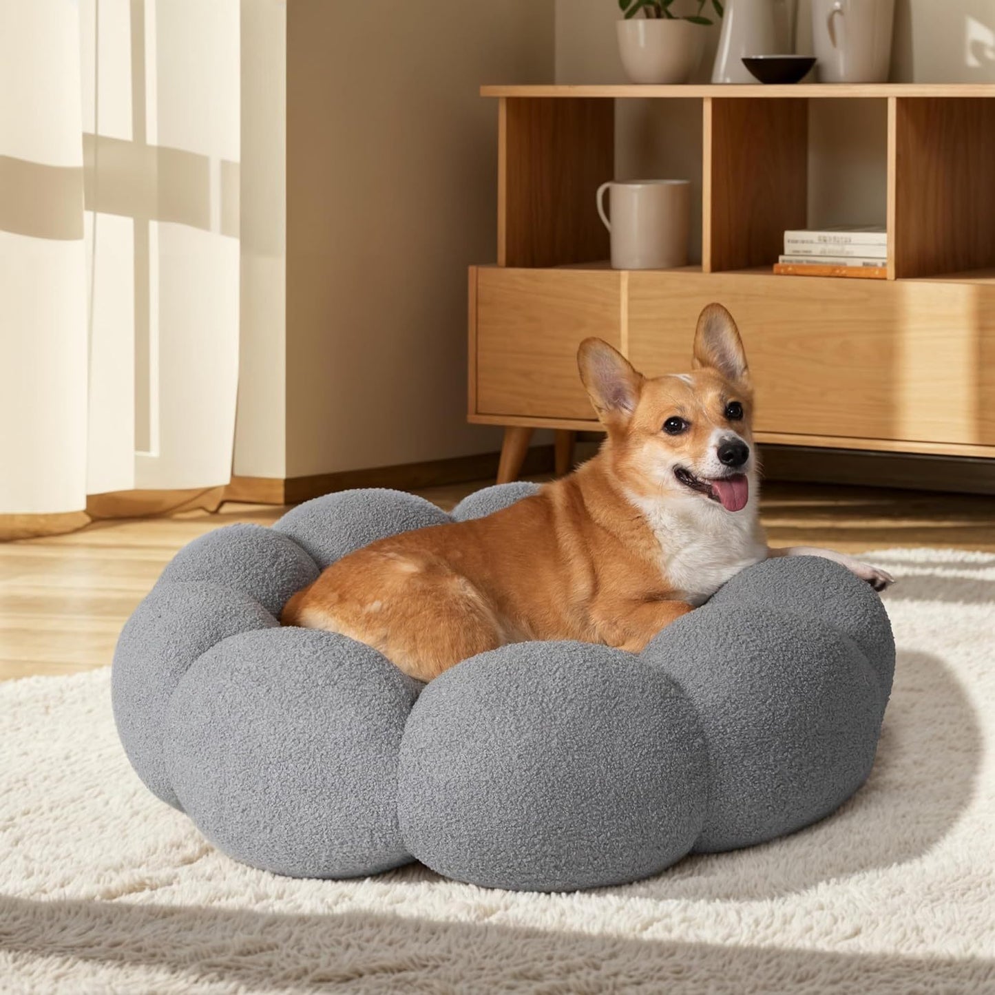 Fluffy Flower-Shaped Calming Bed Small Dogs