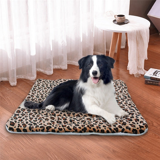 Leopard Print Dog Blanket Mat