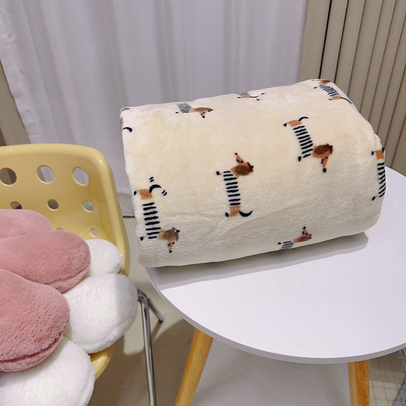 Sausage Dog Blanket Thickened Flannel