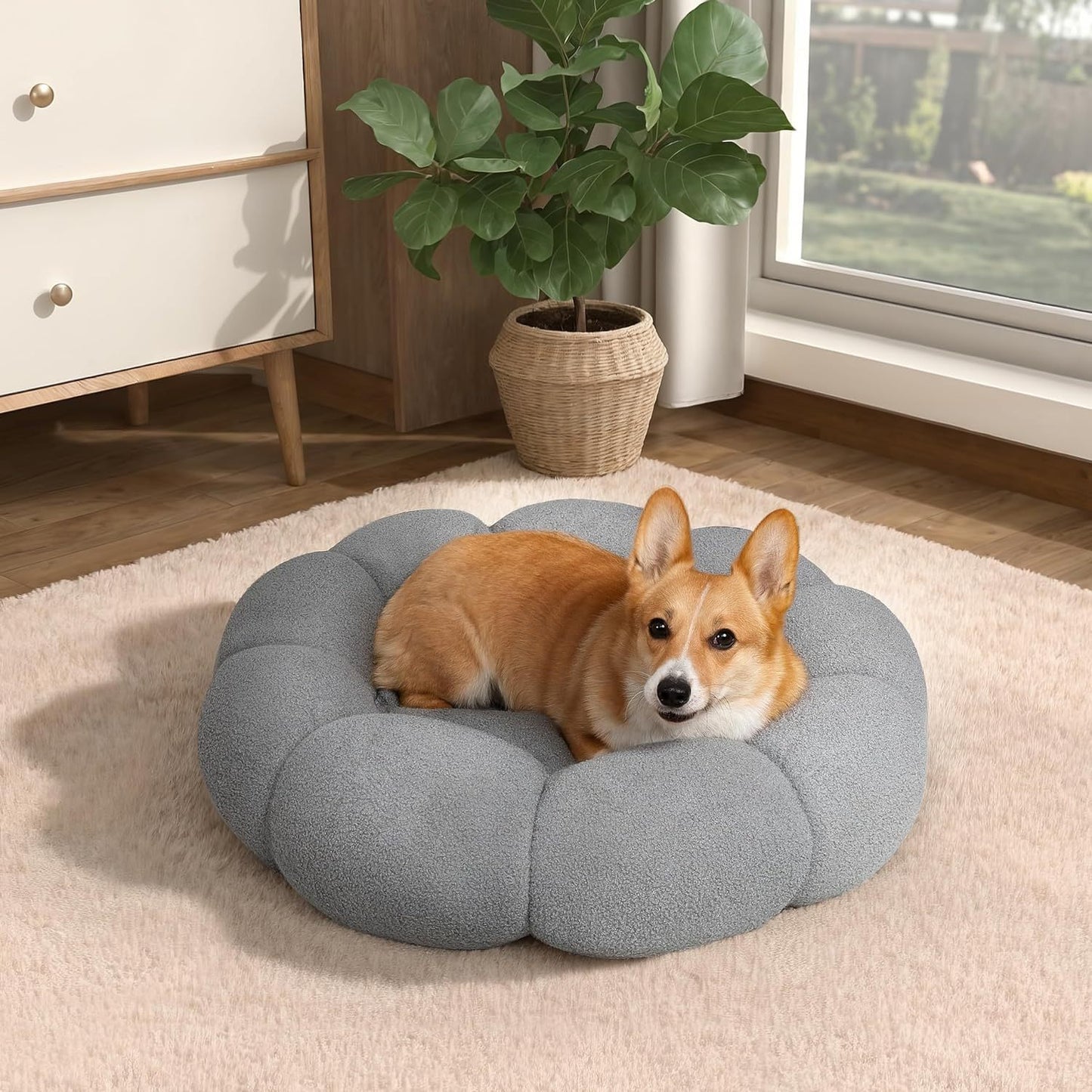 Fluffy Flower-Shaped Calming Bed Small Dogs