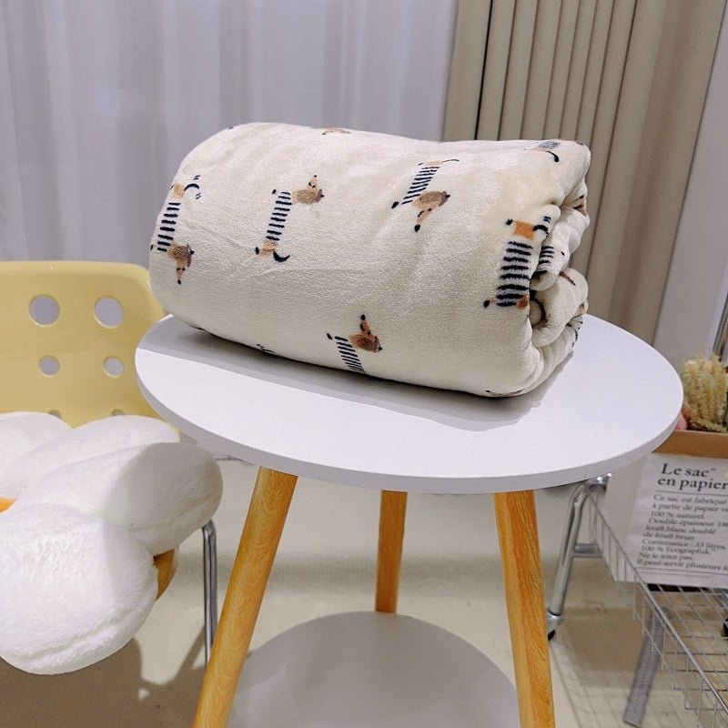 Sausage Dog Blanket Thickened Flannel