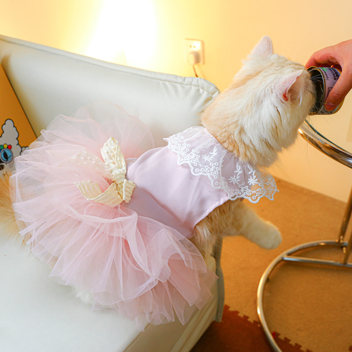 Pink Lace Tulle Tutu Skirt