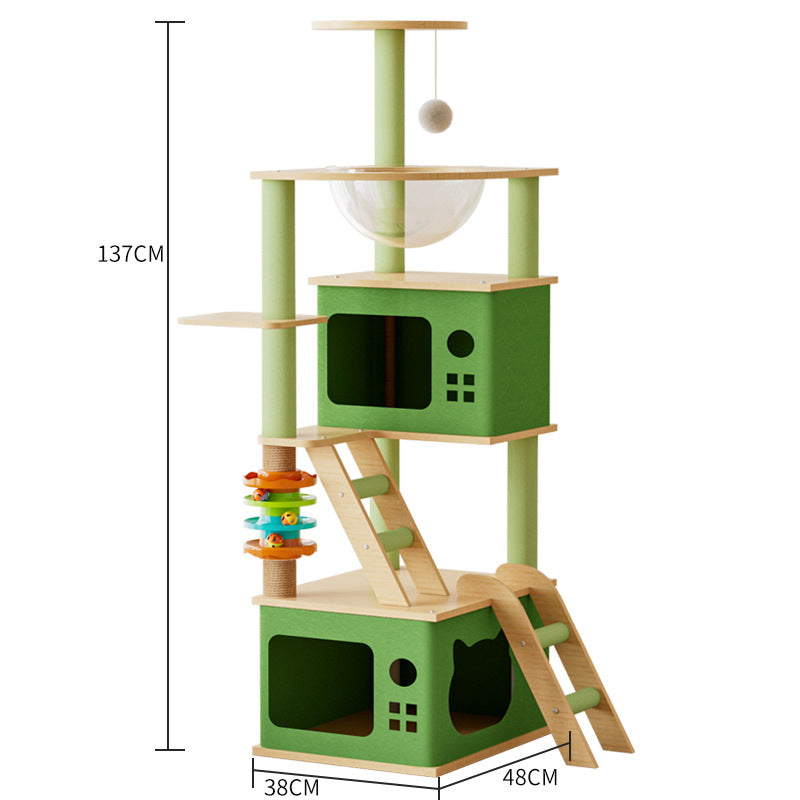 Cat Climbing Frame with Nest and Scratch Board
