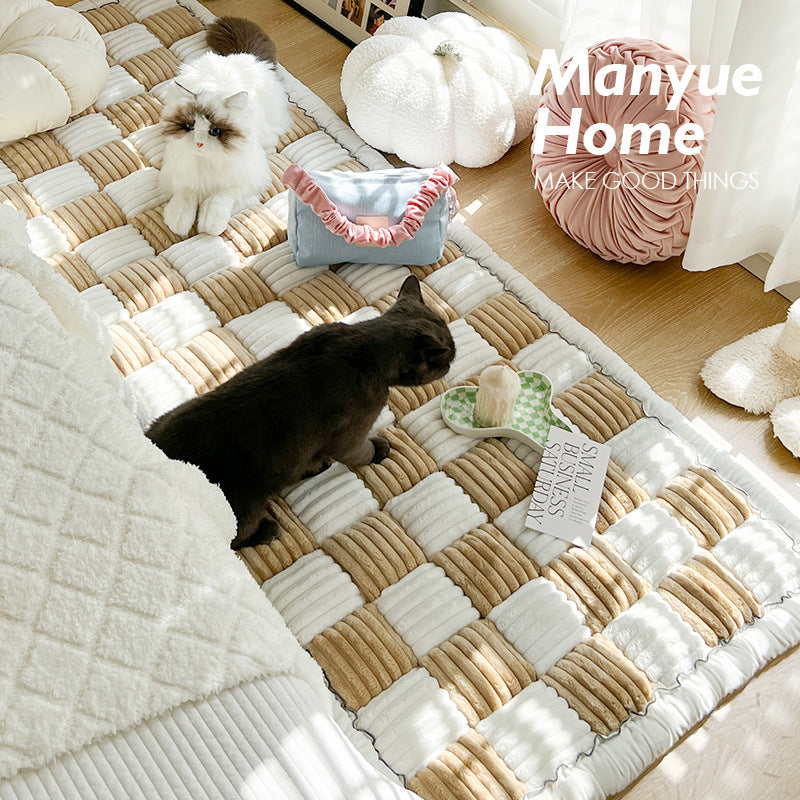 Luxury Cotton Sofa Cover & Plush Tatami Cushion