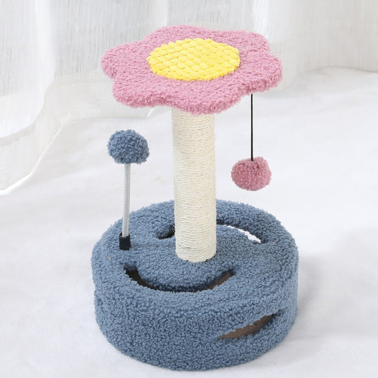 Multifunctional Cat Tree with Scratching Post and Teasing Toy