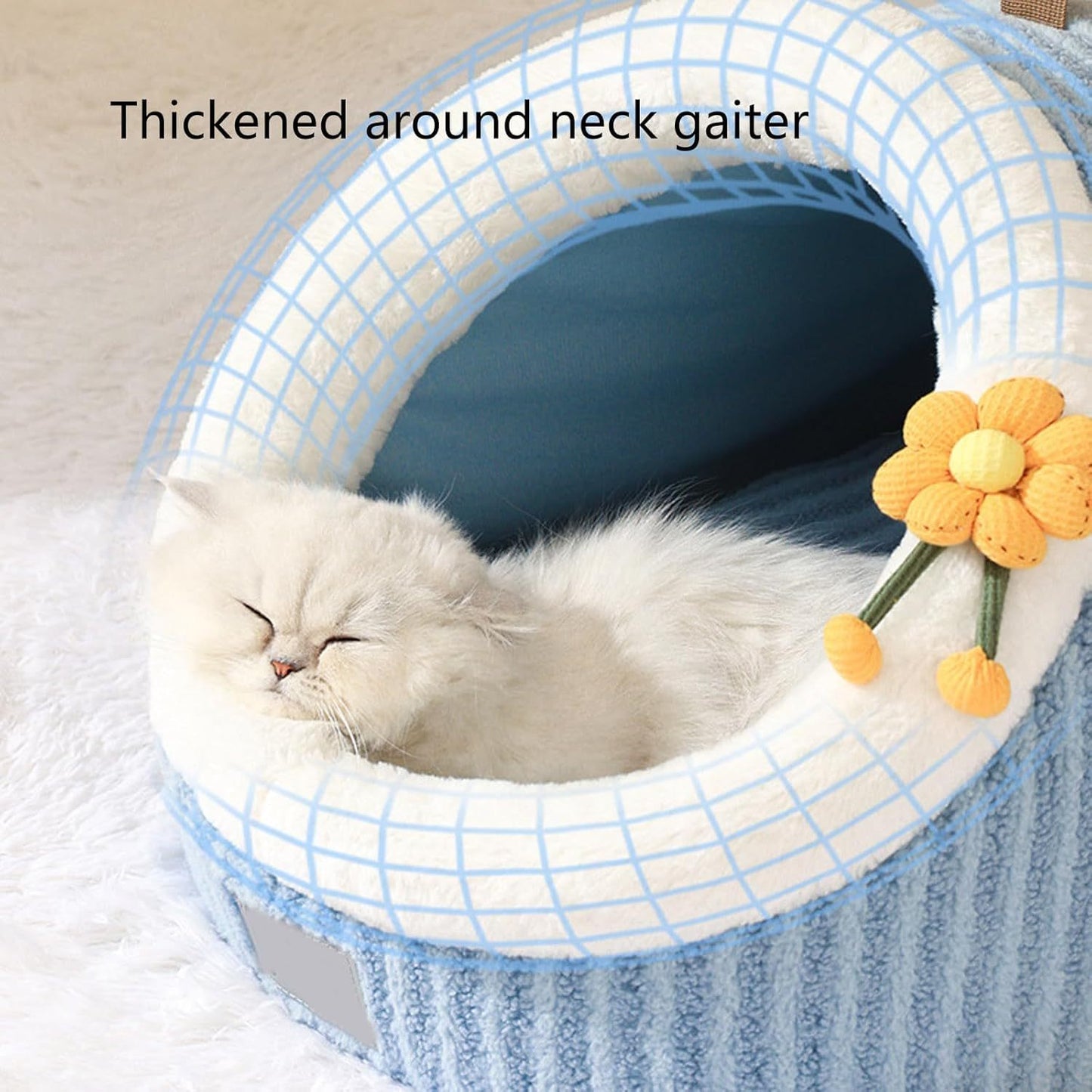 Indoor Cat Bed Cave with Removable Washable Cushion