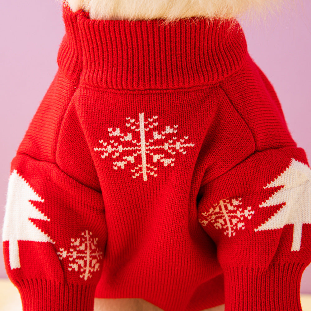 Knitted Wool Christmas Dog Sweater