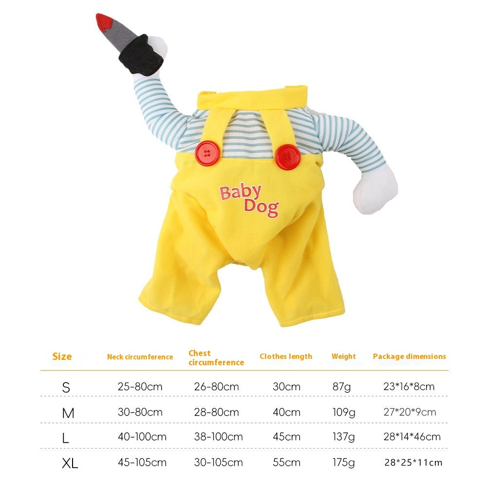 Cat Pet Costume Clothing Creative Yellow Knife Assassin