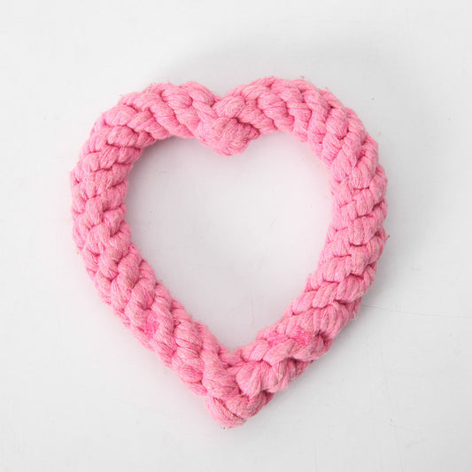 Heart-Shaped Cotton Rope Toy
