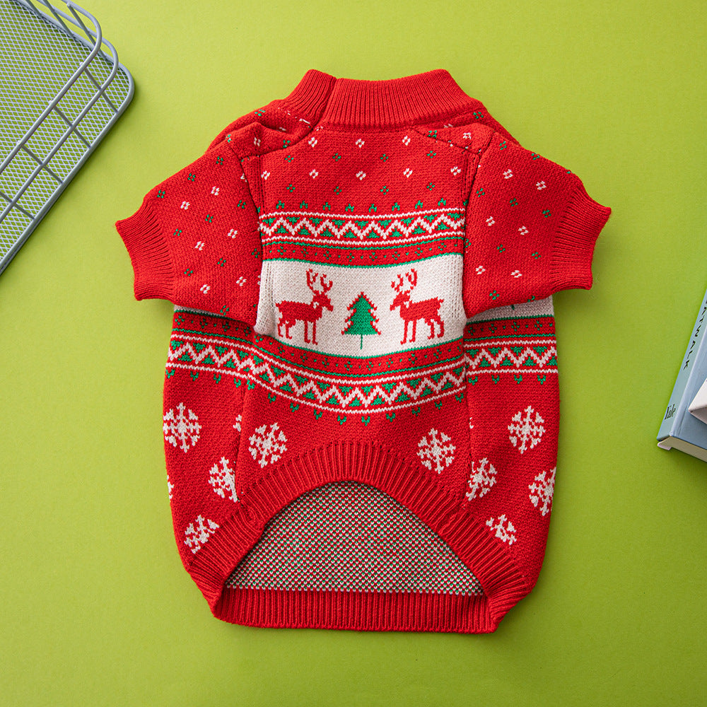 Knitted Wool Christmas Dog Sweater