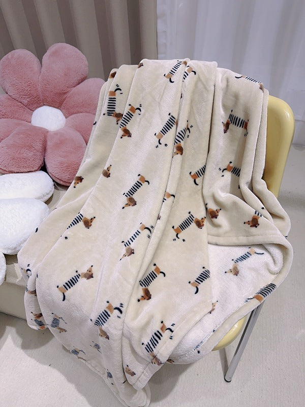 Sausage Dog Blanket Thickened Flannel