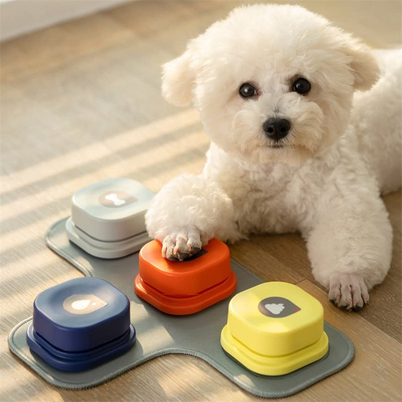 Pet Talking Button Toy – 4 Colors, Recordable & Interactive