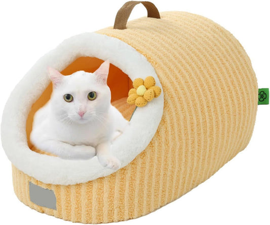 Indoor Cat Bed Cave with Removable Washable Cushion