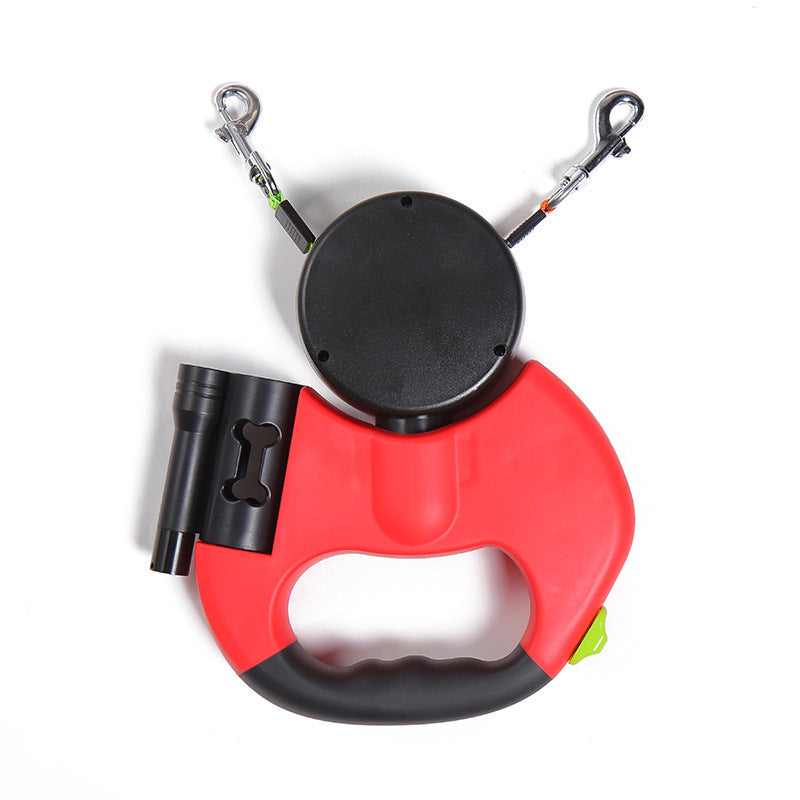 Retractable Reflective Dual Dog Leash