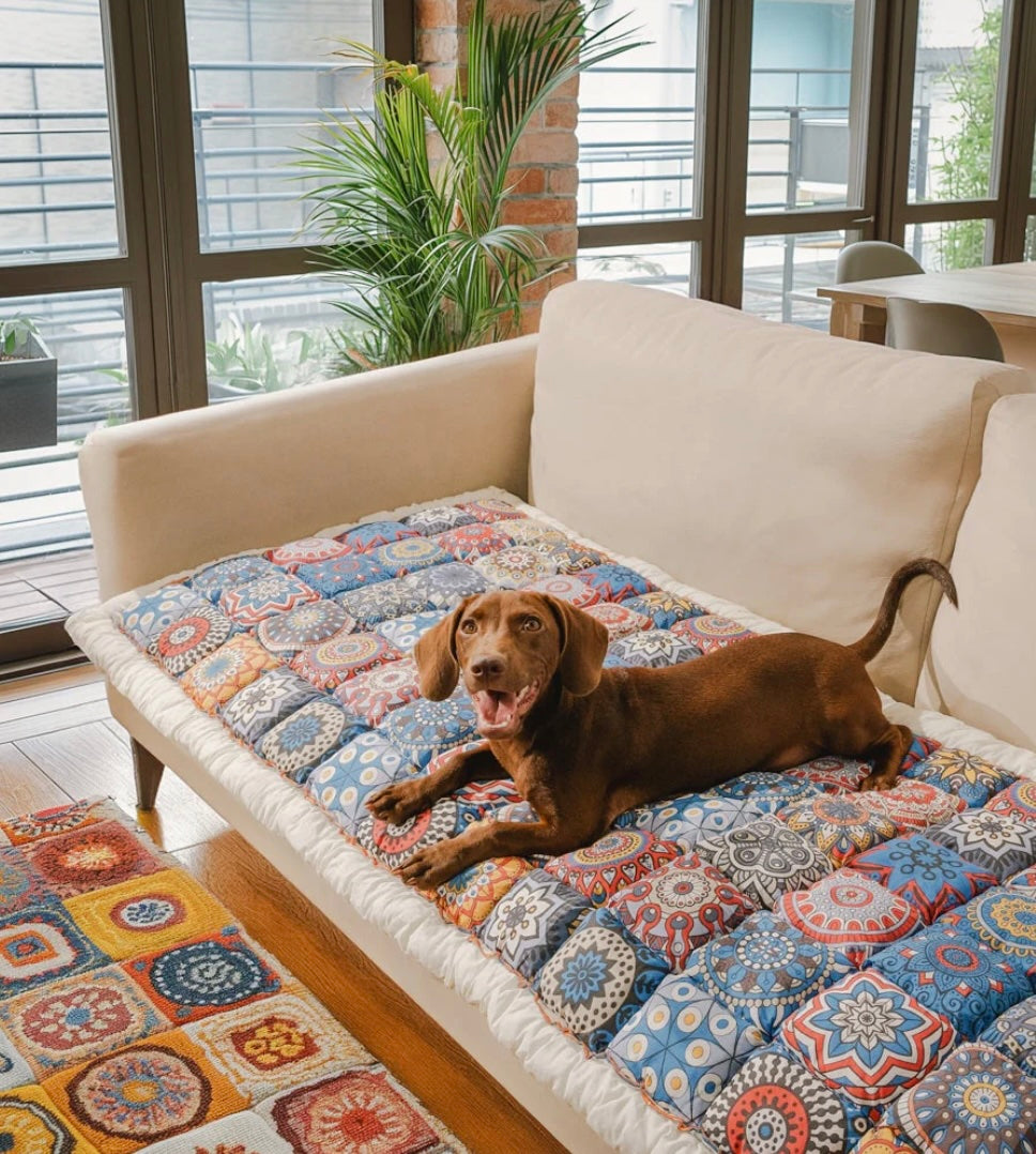 Luxury Cotton Sofa Cover & Plush Tatami Cushion