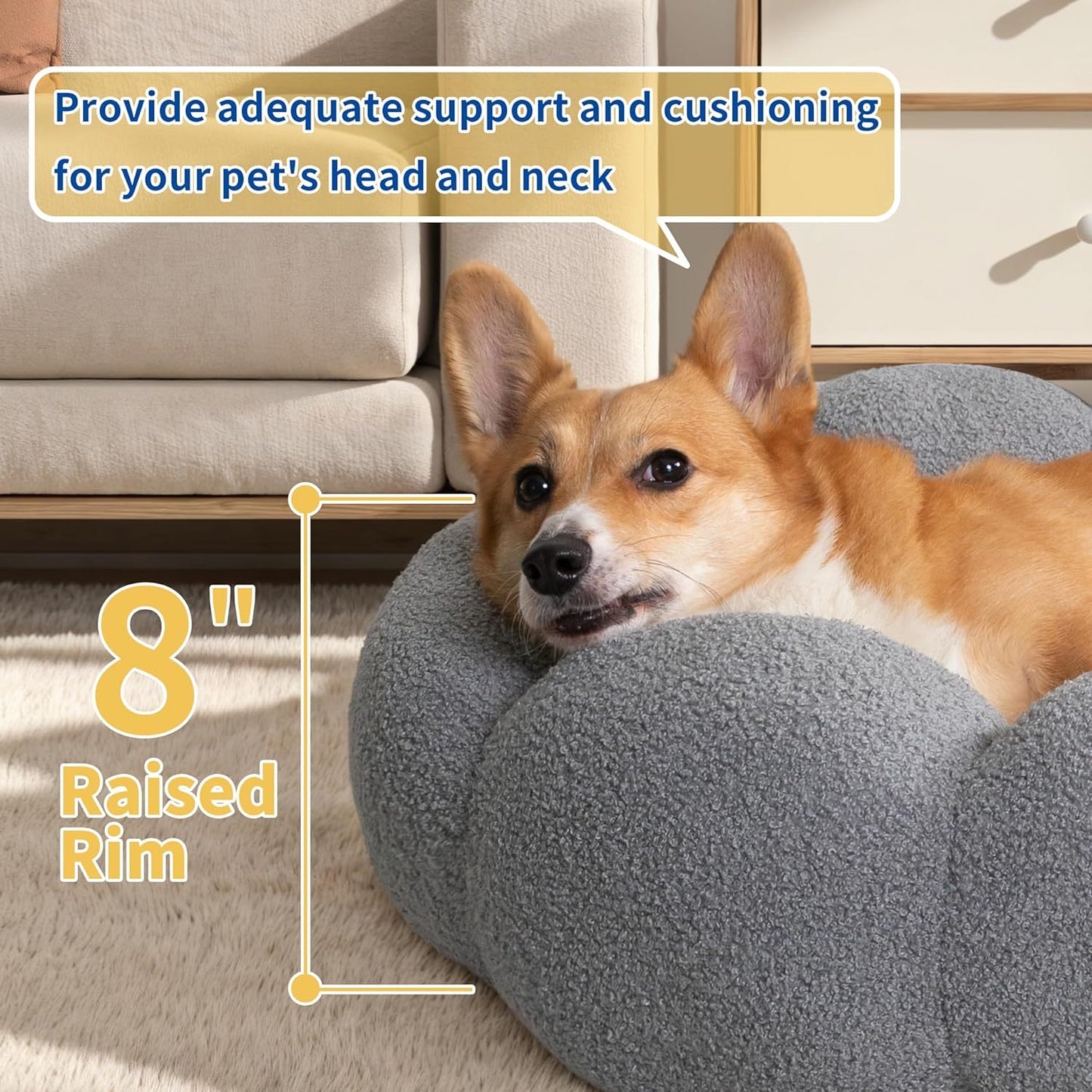 Fluffy Flower-Shaped Calming Bed Small Dogs