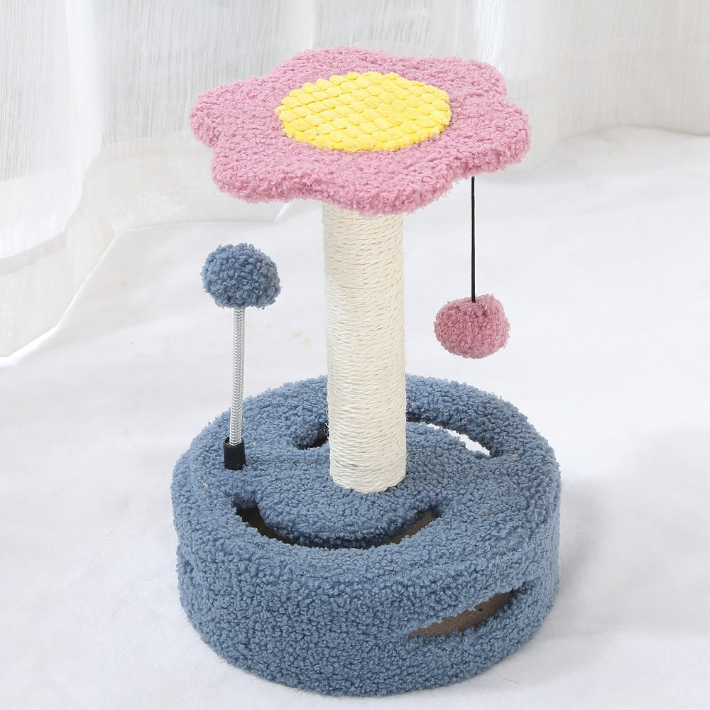 Multifunctional Cat Tree with Scratching Post and Teasing Toy