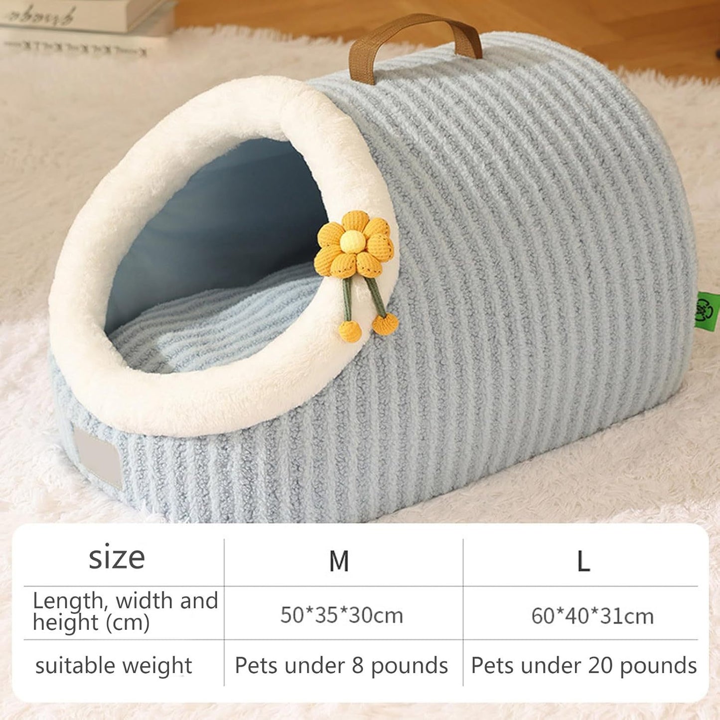 Indoor Cat Bed Cave with Removable Washable Cushion