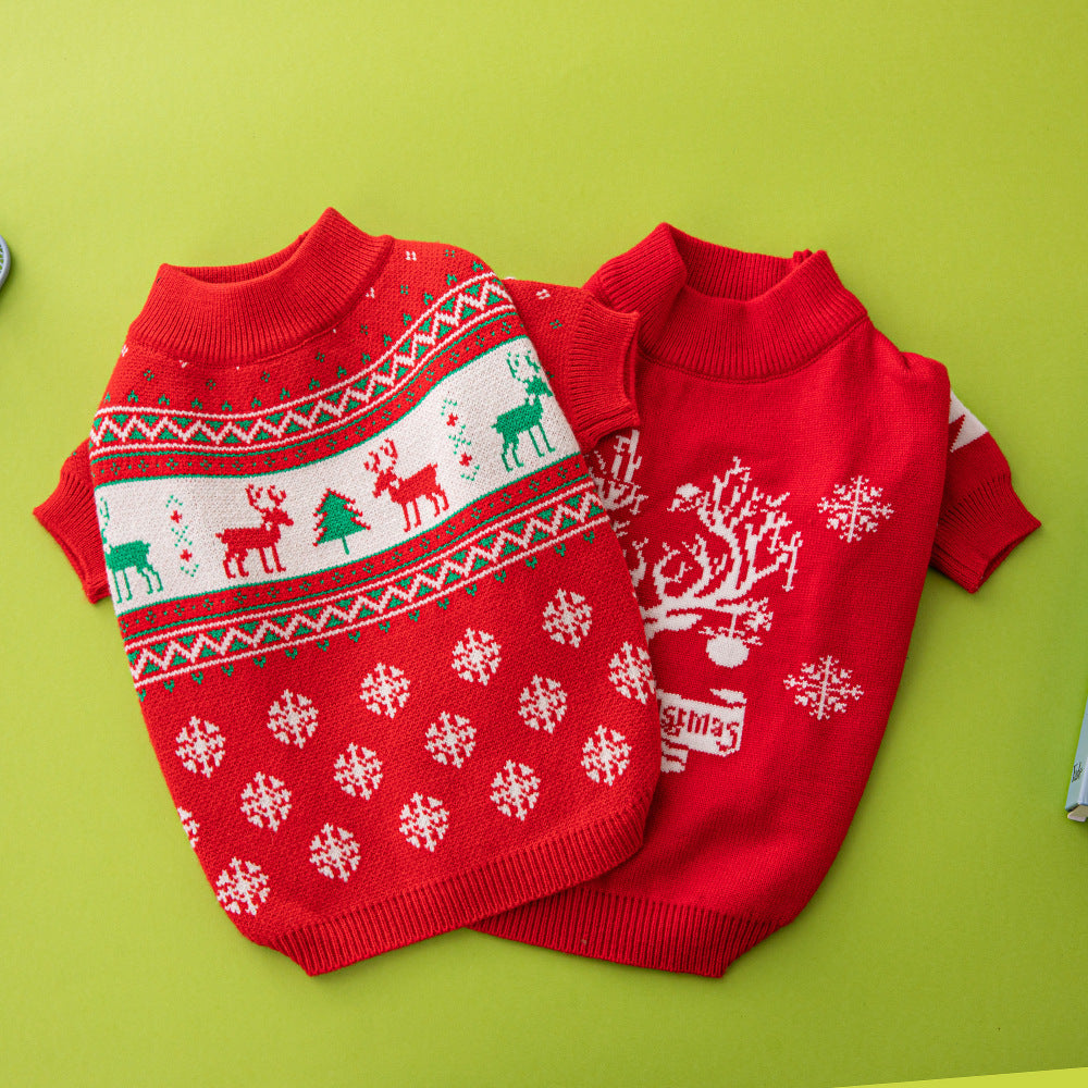 Knitted Wool Christmas Dog Sweater
