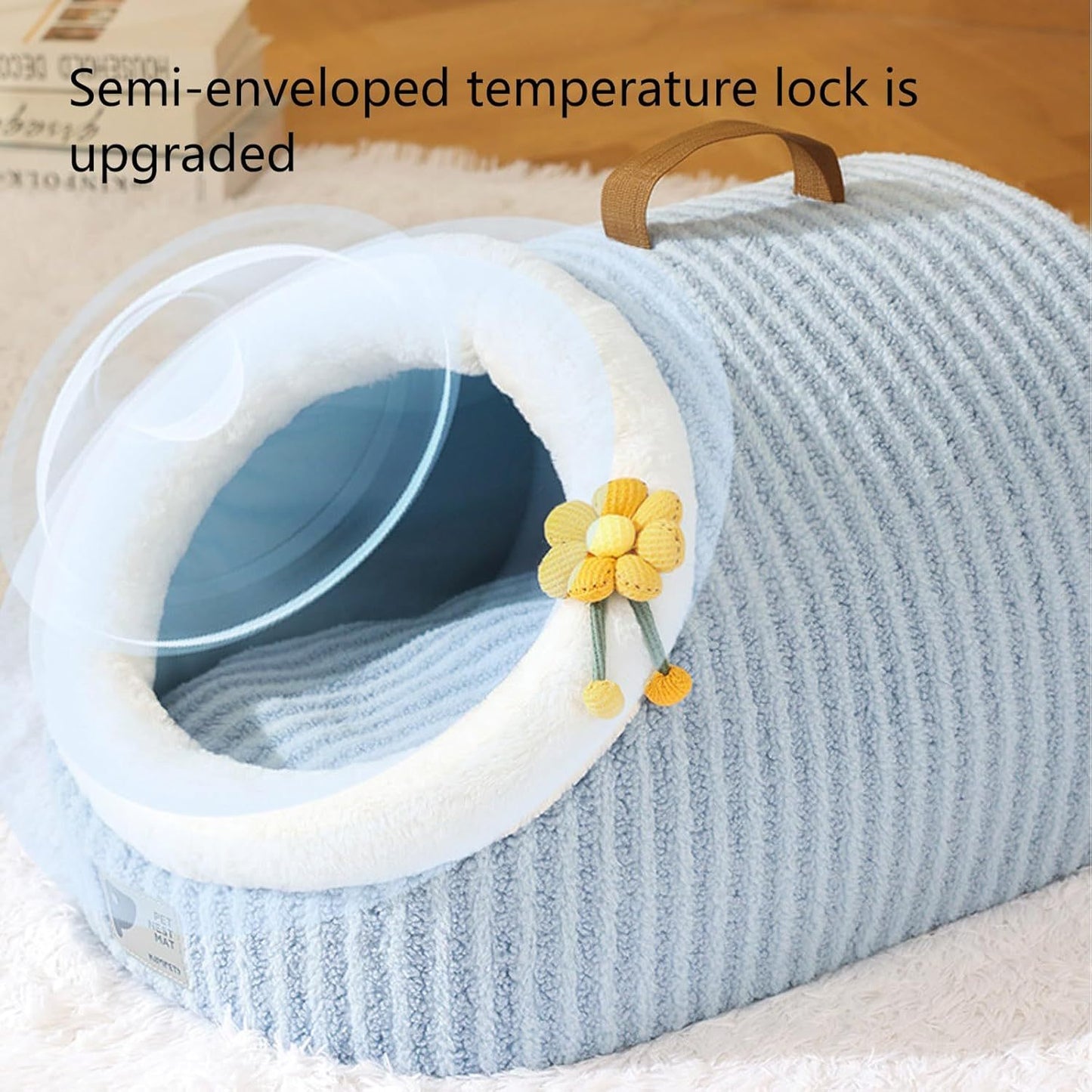 Indoor Cat Bed Cave with Removable Washable Cushion