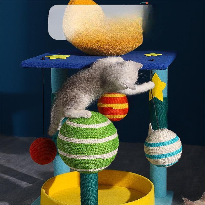 Cartoon-Style Cat Tower