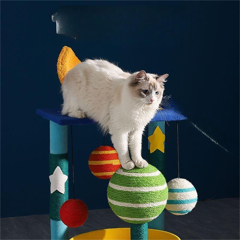 Cartoon-Style Cat Tower